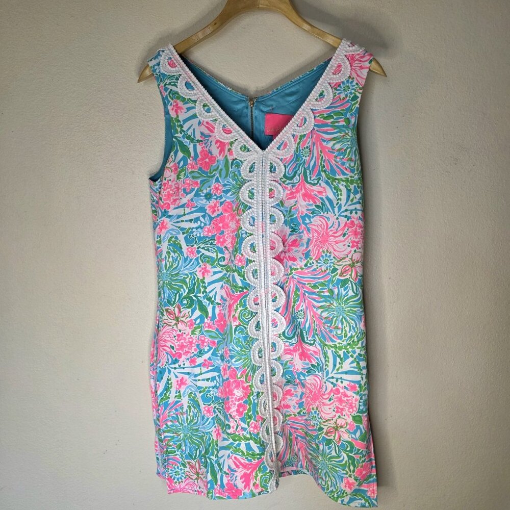 Lilly Pulitzer Ronnie Shift Romper Dress Leaf It Wild Amalfi Blue Size 10 - Picture 5 of 16